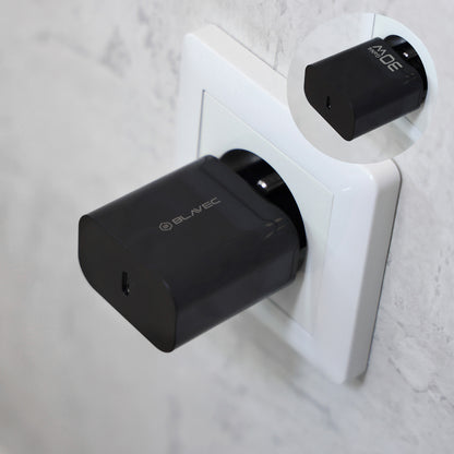 Omrežni polnilnik s kablom USB-C Blavec BC-14, 30 W, 3 A, 1 × USB-C, črn