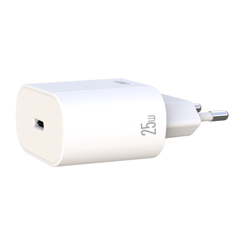 Polnilnik omrežja XO Design, 25W, 3A, 1 x USB-C, Bel