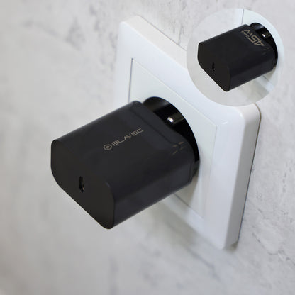 Polnilnik omrežja s kablom USB-C Blavec BC-7, 45W, 3A, 1 x USB-C, črn