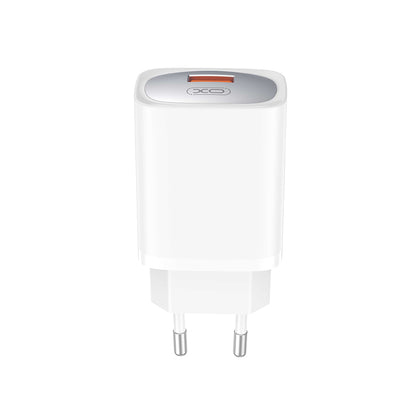 Polnilnik omrežja s kablom USB-C XO Design CE19, 18W, 3A, 1 x USB-A, Bel