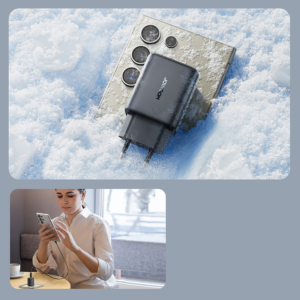 Polnilnik omrežja s kablom USB-C Joyroom JR-TCF23, 25W, 3A, 1 x USB-C, črn