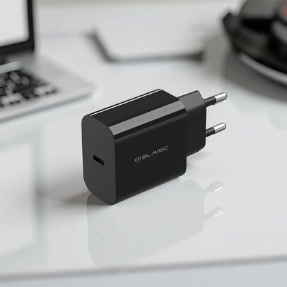 Polnilnik omrežja s kablom USB-C Blavec BC-7, 45W, 3A, 1 x USB-C, črn