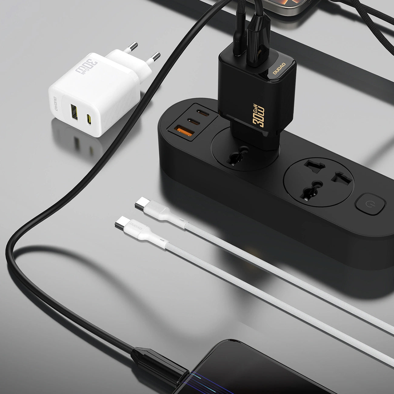 Polnilnik omrežja s kablom USB-C Dudao A27TCEU, 30W, 1 x USB-A - 1 x USB-C, črn