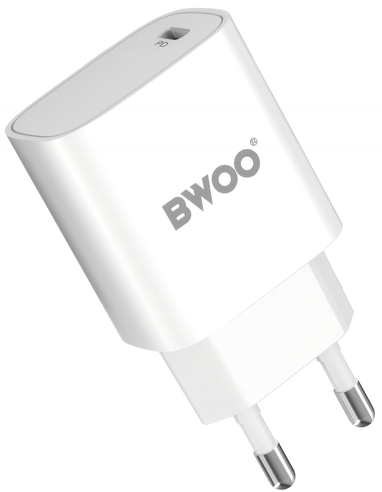 Omrežni polnilec z USB-C kablom BWOO CDA159, 20W, 3A, 1 x USB-C, Bel