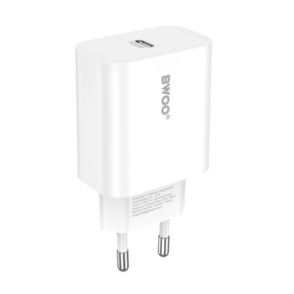 Polnilnik omrežja s kablom USB-C BWOO CDA233, 20W, 3A, 1 x USB-C, Bel