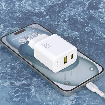 Polnilnik omrežja z USB-C kablom Dudao A27Max, 35W, 1 x USB-A - 1 x USB-C, bel