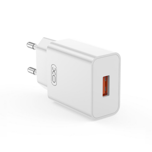 Omrežni polnilec z USB-C kablom XO Design L127, 18W, 3A, 1 x USB-A, bel