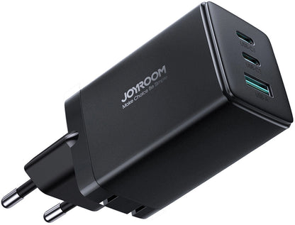 Polnilnik omrežja s kablom USB-C Joyroom TCG01, 65W, 3.25A, 1 x USB-A - 2 x USB-C, črn