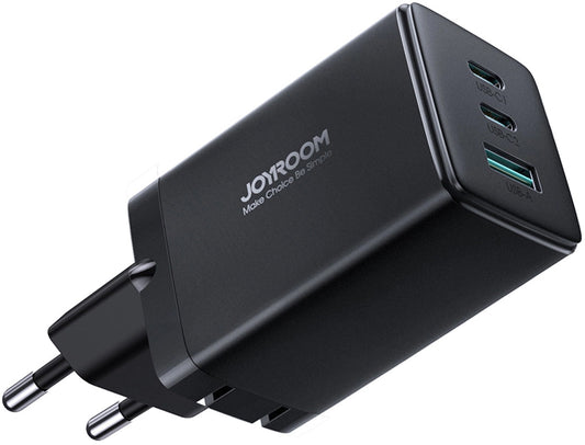 Polnilnik omrežja s kablom USB-C Joyroom TCG01, 65W, 3.25A, 1 x USB-A - 2 x USB-C, črn