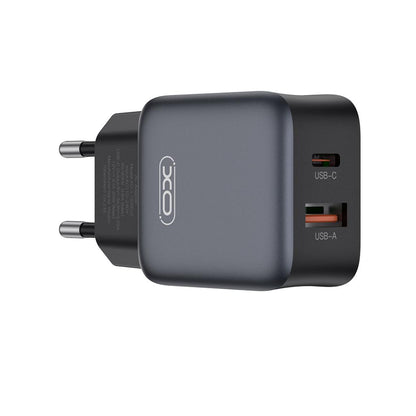 Omrežni polnilec s kablom USB-C XO Design L156, 30W, 3A, 1 x USB-A - 1 x USB-C, črn