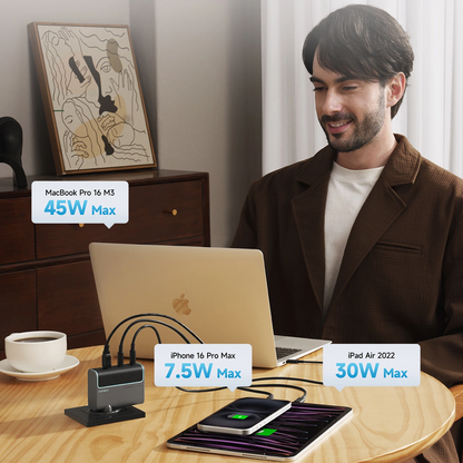 Polnilnik omrežja s kablom USB-C Cuktech, 100W, 5A, 1 x USB-A - 2 x USB-C, Siv CUKAD1003EUG