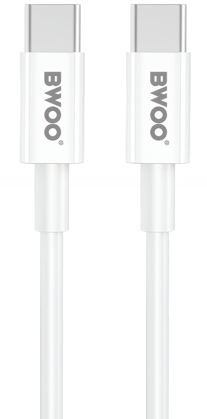 Omrežni polnilec z USB-C kablom BWOO CDA159, 20W, 3A, 1 x USB-C, Bel