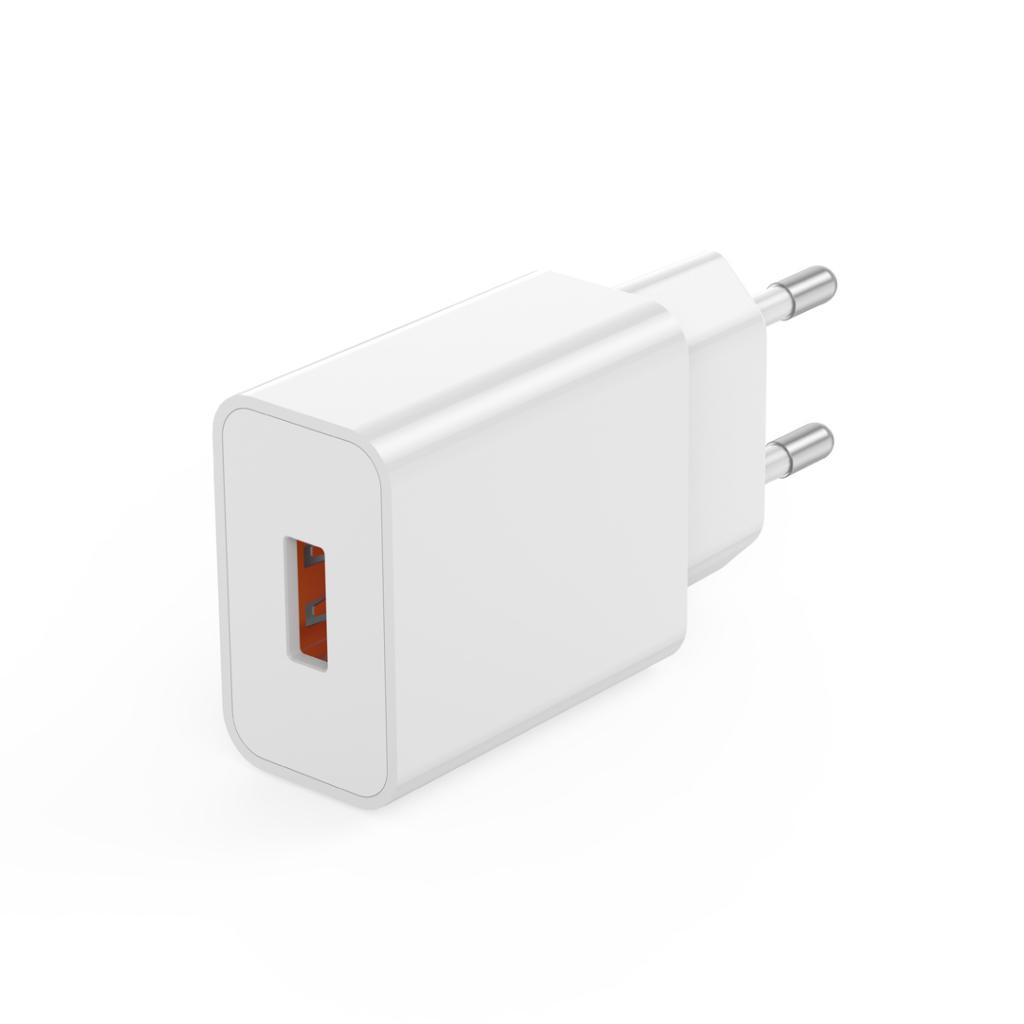 Omrežni polnilec z USB-C kablom XO Design L127, 18W, 3A, 1 x USB-A, bel