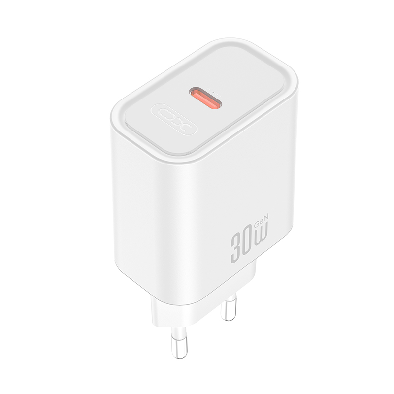 XO Design CE41 USB-C Cable Wall Charger, 30W, 3A, 1 x USB-C, White