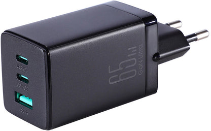 Polnilnik omrežja s kablom USB-C Joyroom TCG01, 65W, 3.25A, 1 x USB-A - 2 x USB-C, črn