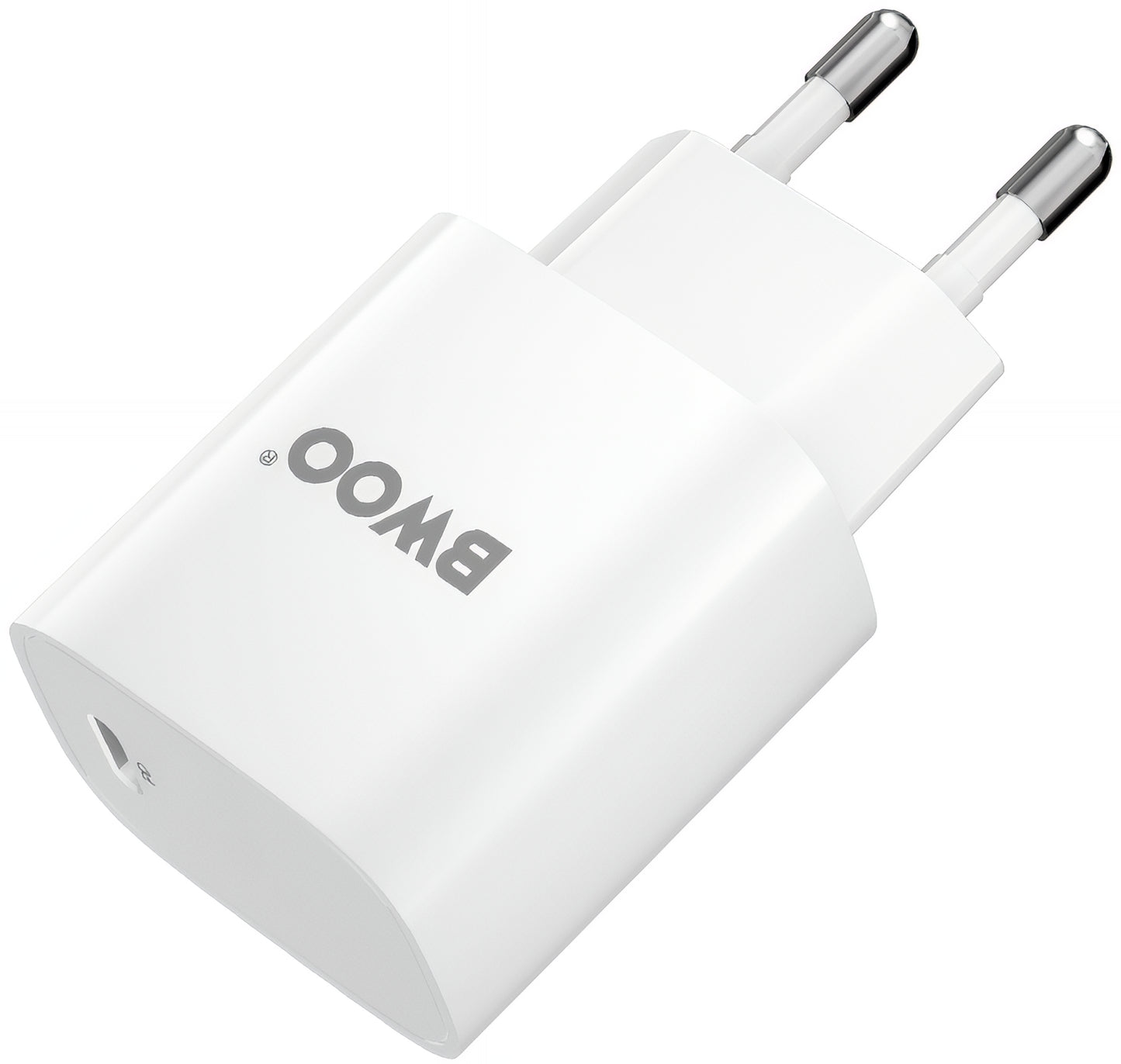 Omrežni polnilec z USB-C kablom BWOO CDA159, 20W, 3A, 1 x USB-C, Bel