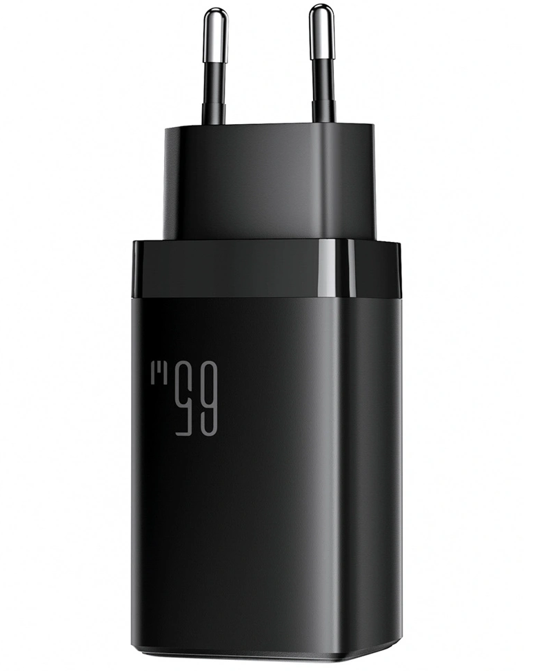 Joyroom JR-TG10 USB-C Cable Wall Charger, 65W, 3.25A, 1 x USB-A - 2 x USB-C, Black