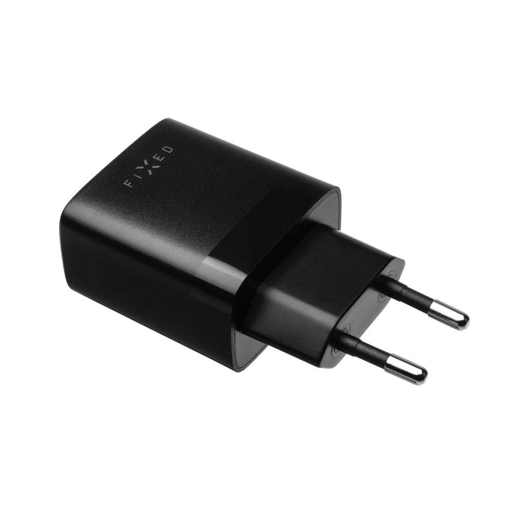 Polnilnik Fixed z mikroUSB kablom, 17W, 3A, 2 x USB-A, črn