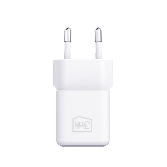 Polnilnik omrežja s kablom USB-C 3MK Hyper, 25W, 3A, 1 x USB-C, bel