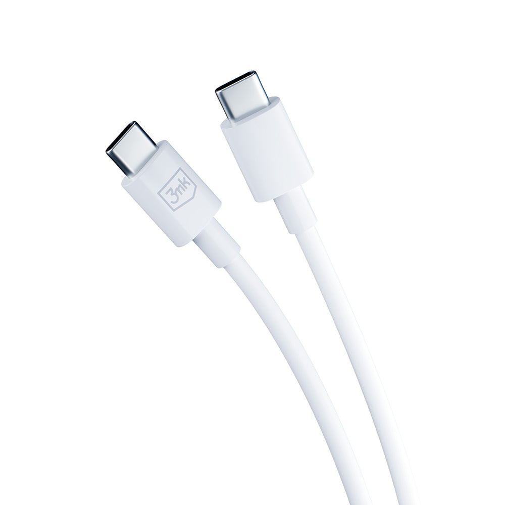 Polnilnik omrežja s kablom USB-C 3MK Hyper, 25W, 3A, 1 x USB-C, bel