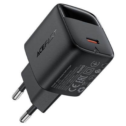 Polnilnik Acefast A115 z USB-C kablom, 30W, 3A, 1 x USB-C, črn