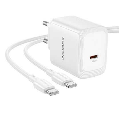 Borofone BN33 Fuente USB-C Cable Wall Charger, 40W, 1 x USB-C, White