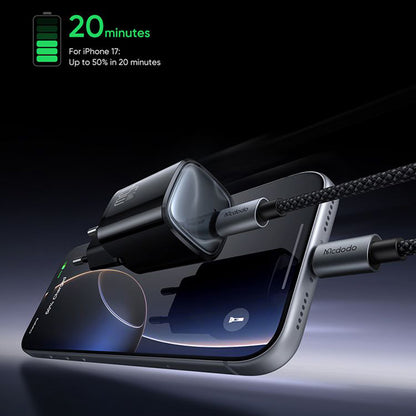 Omrežni polnilec z USB-C kablom Mcdodo Nano CH-4432, 45W, 3A, 1 x USB-C, bel