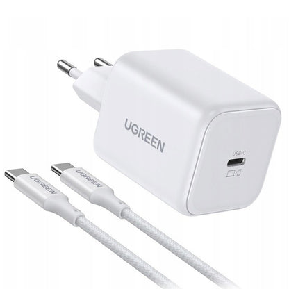 Omrežni polnilec z USB-C kablom UGREEN X524 (65055), 45W, 3A, 1 x USB-C, bel