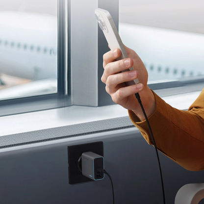 Polnilnik Cuktech, 65W, 3A, 1 x USB-A - 2 x USB-C, Siv CUKAD653EUGR