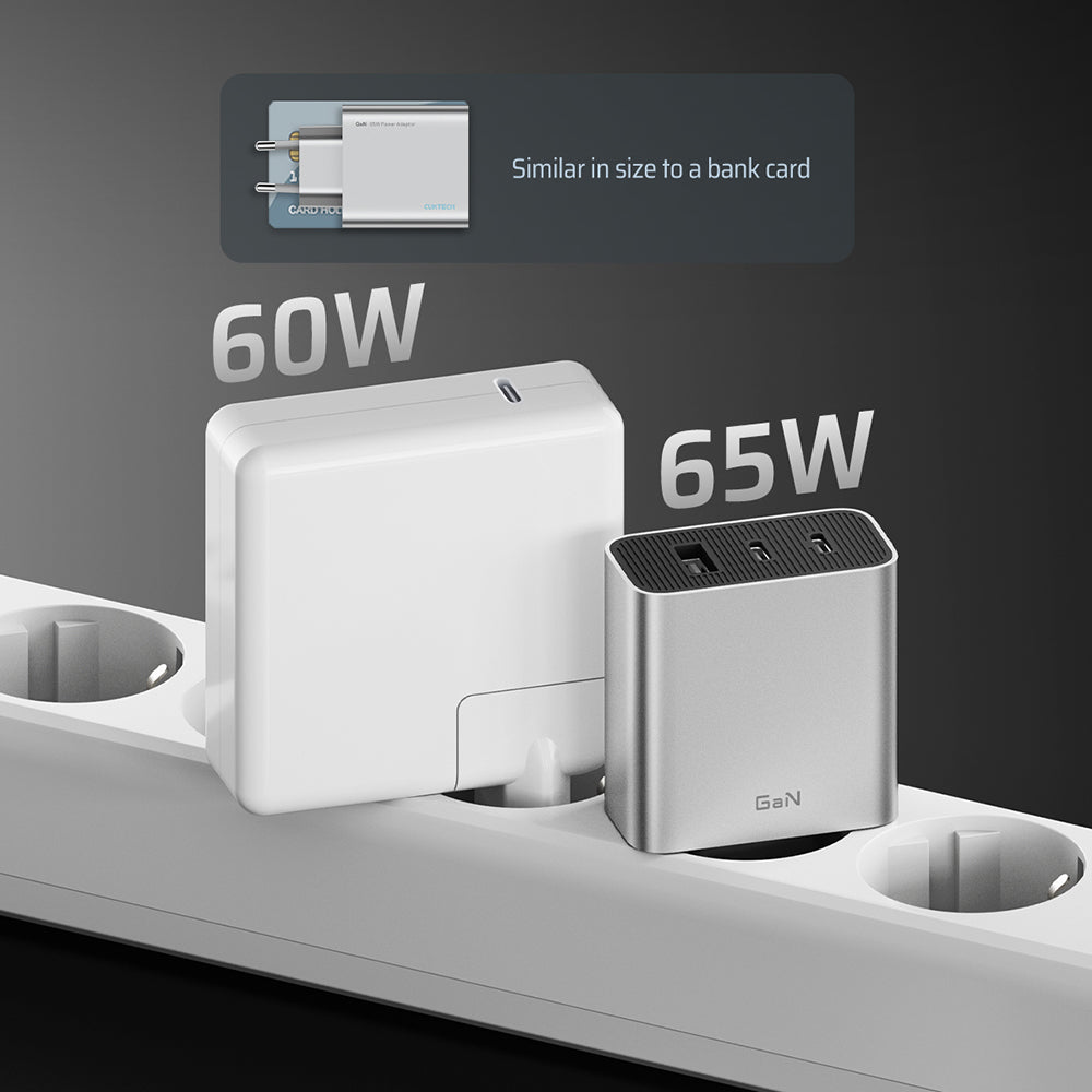 Omrežni polnilec Cuktech, 65W, 3,25A, 1 x USB-A - 2 x USB-C, bel CUK0A15CEUSL