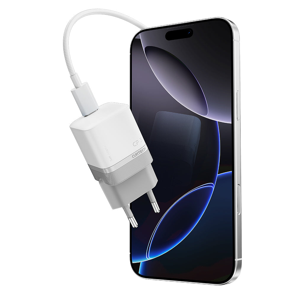 Omrežni polnilec Cuktech, 40W, 3A, 1 x USB-C, bel CKAC301SEUWH