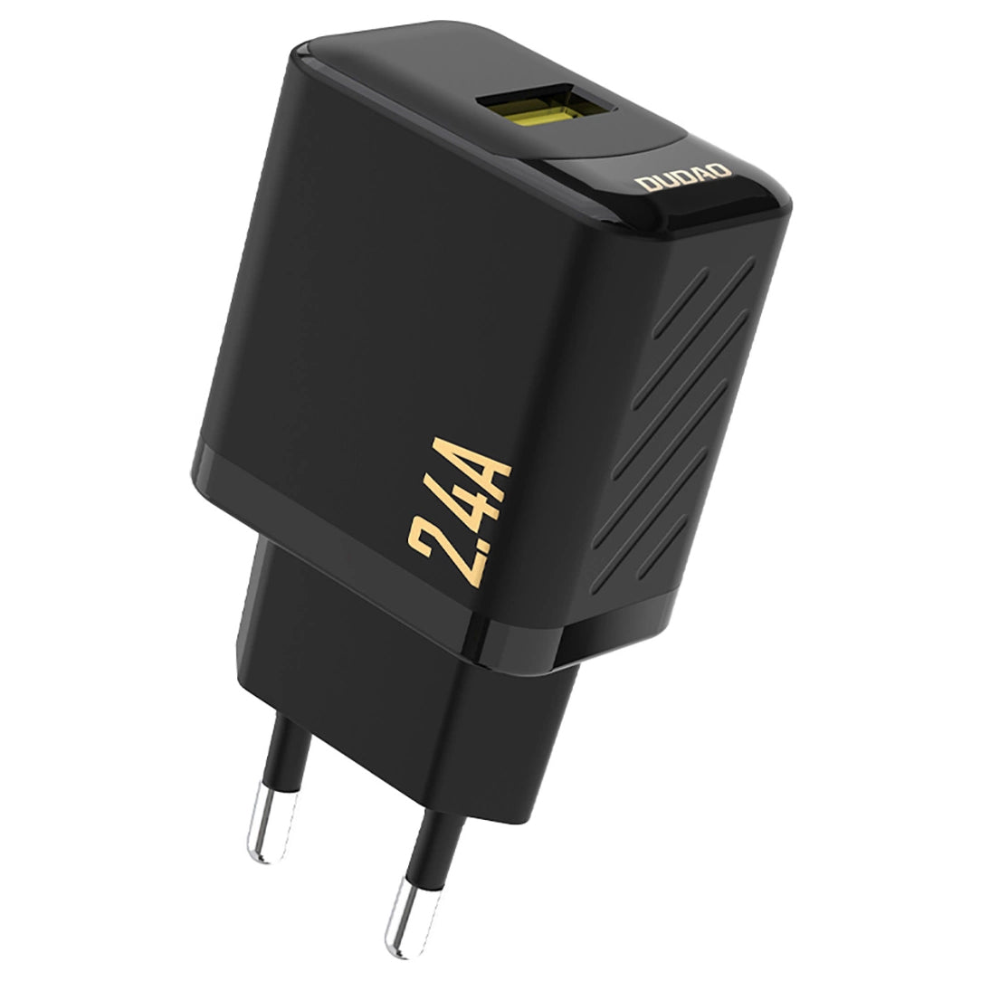 Omrežni polnilec Dudao A23, 12W, 2.4A, 1 x USB-A, Črn