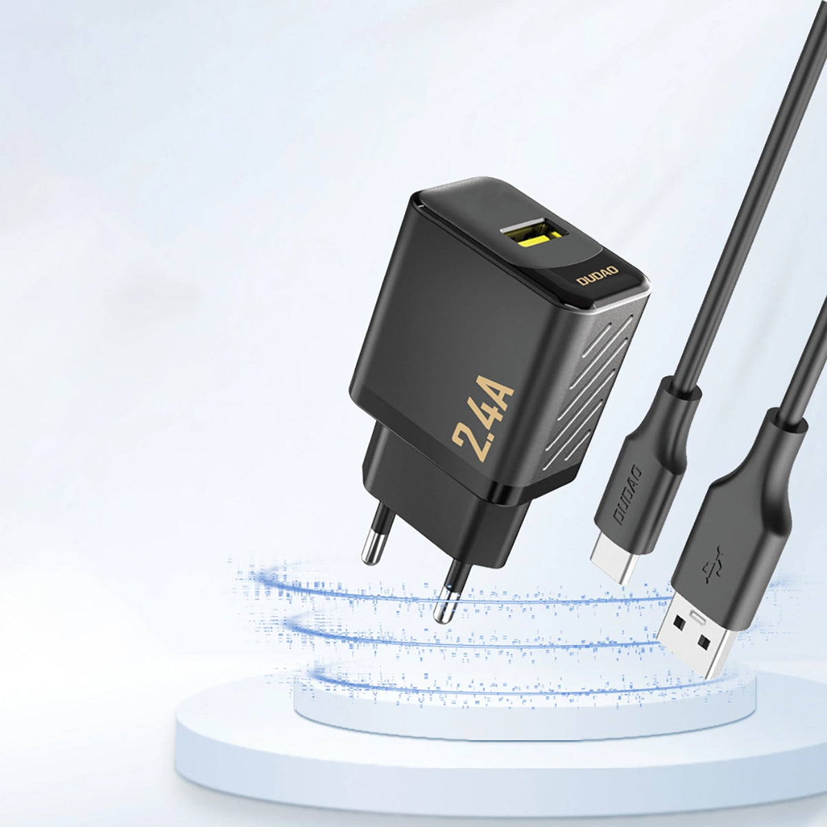Omrežni polnilec Dudao A23, 12W, 2.4A, 1 x USB-A, Črn