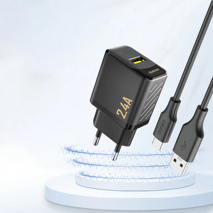 Omrežni polnilec Dudao A23, 12W, 2.4A, 1 x USB-A, Črn