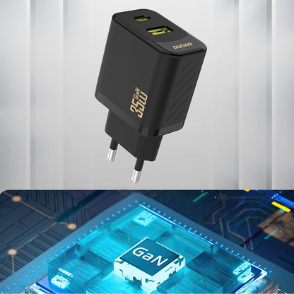 Omrežni polnilec Dudao A27 Max, 35W, 1 x USB-A - 1 x USB-C, Črn