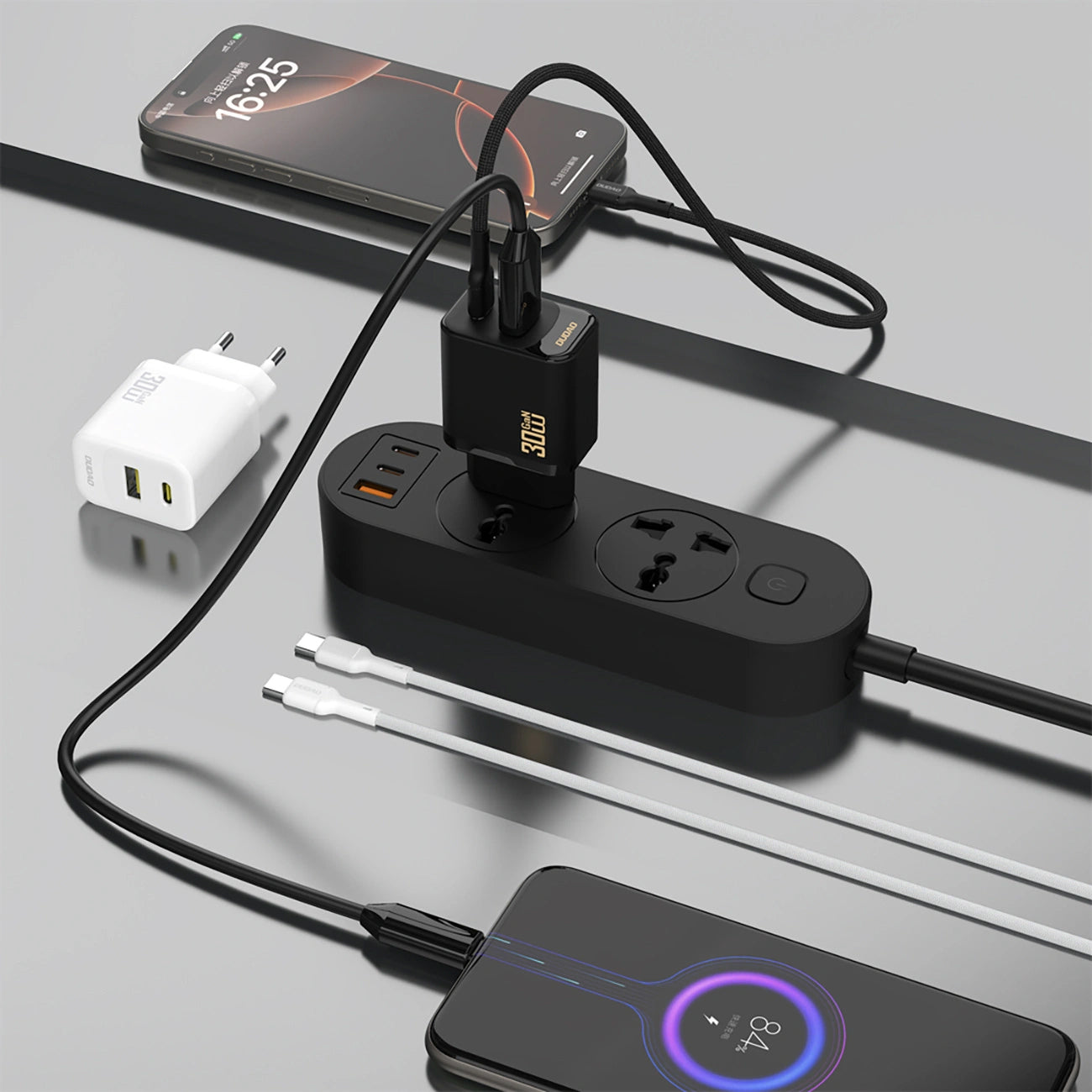 Polnilnik omrežja Dudao A27TEU, 30W, 3A, 1 x USB-A - 1 x USB-C, črn