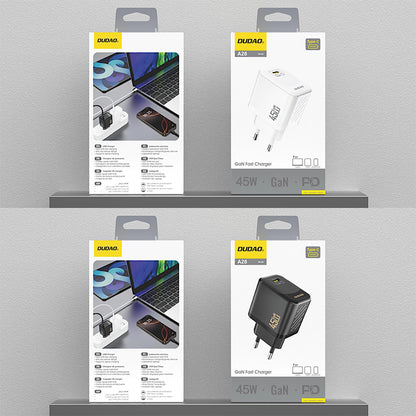 Polnilnik omrežja Dudao A28, 45W, 3A, 1 x USB-C, Črn