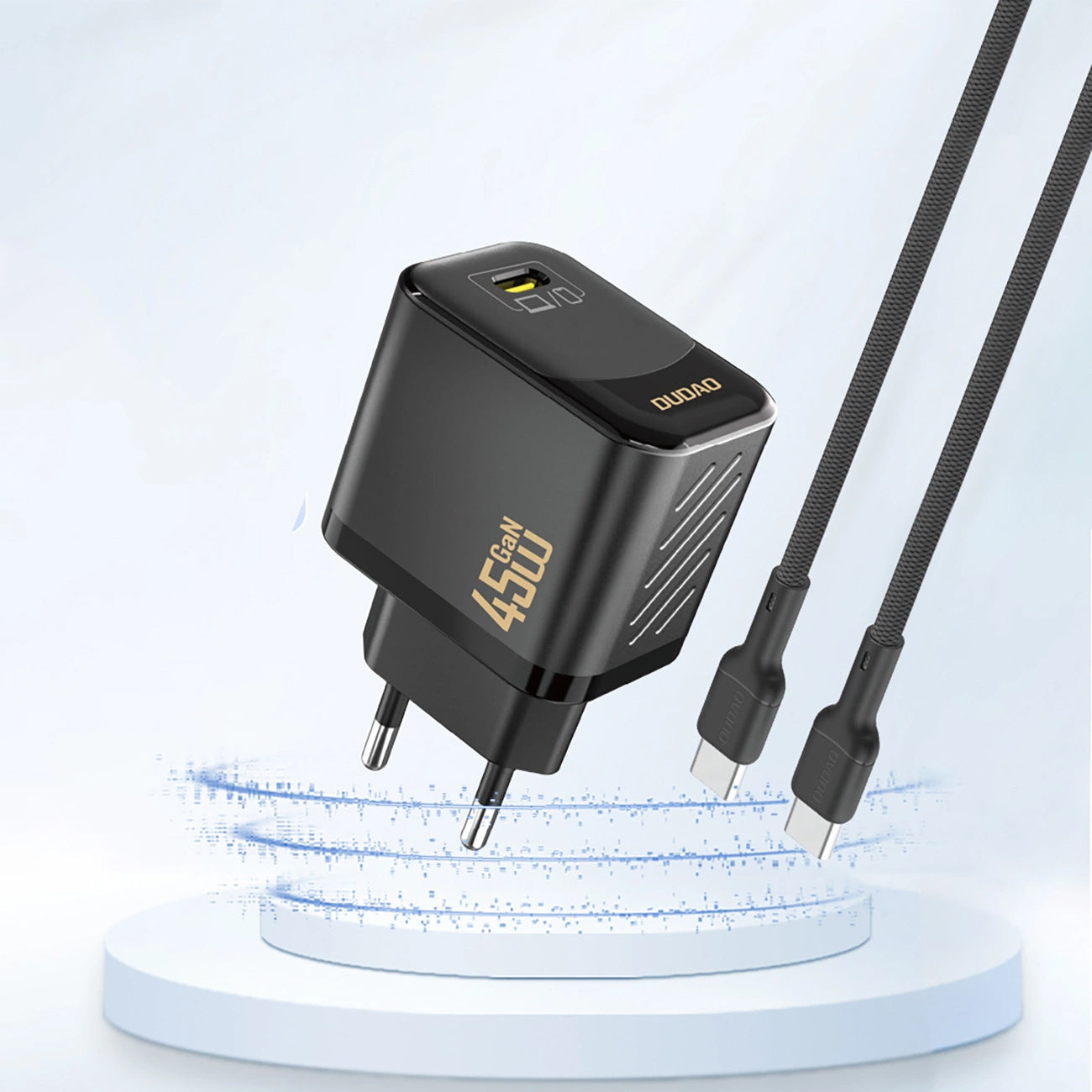 Polnilnik omrežja Dudao A28, 45W, 3A, 1 x USB-C, Črn
