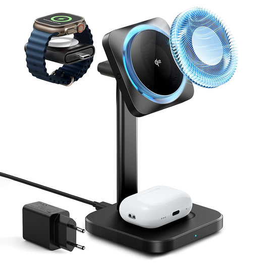 Brezžični omrežni polnilec ESR CryoBoost 3v1, 25W, 1.67A, črn