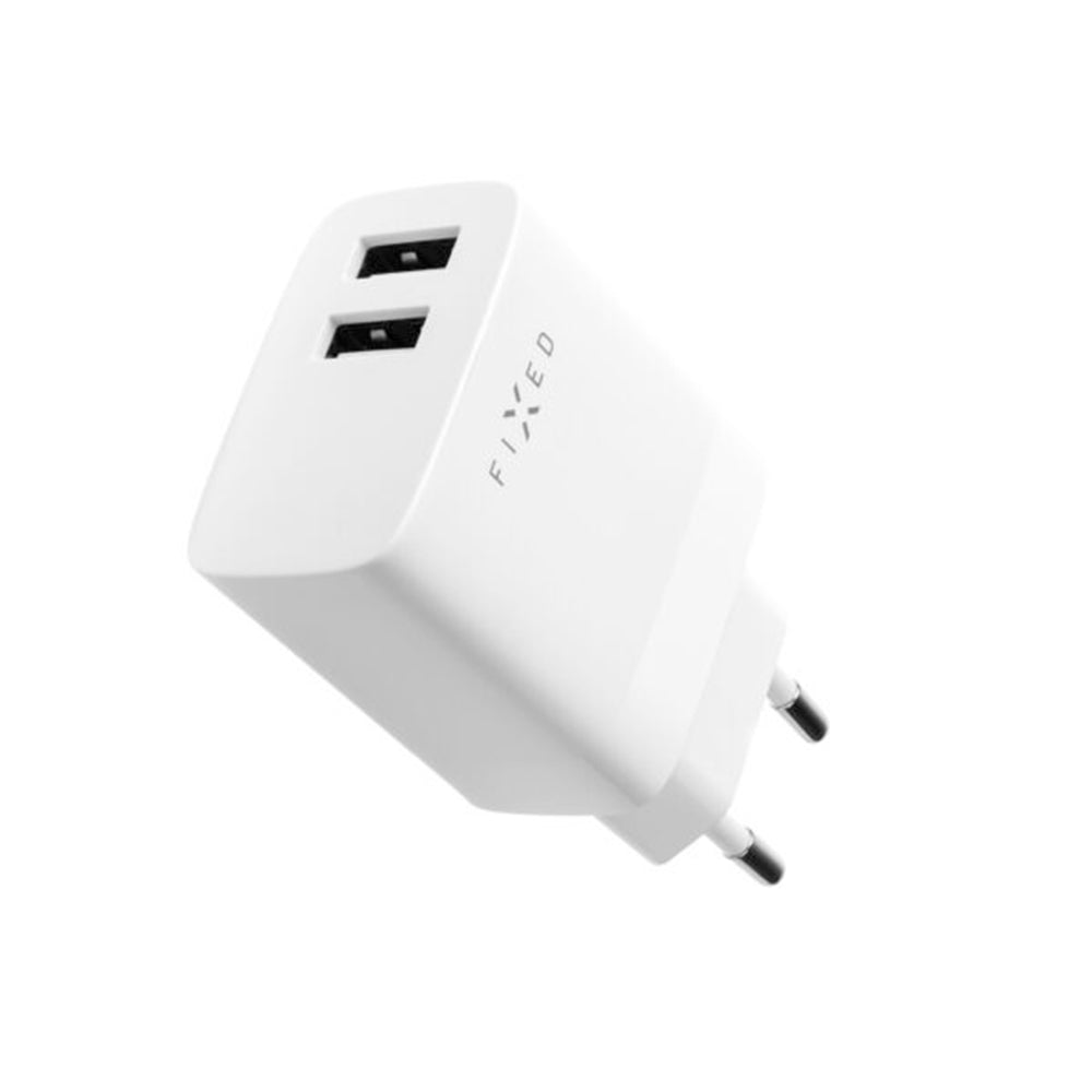 Fixed Network Charger, 17W, 3A, 2 x USB-A, White
