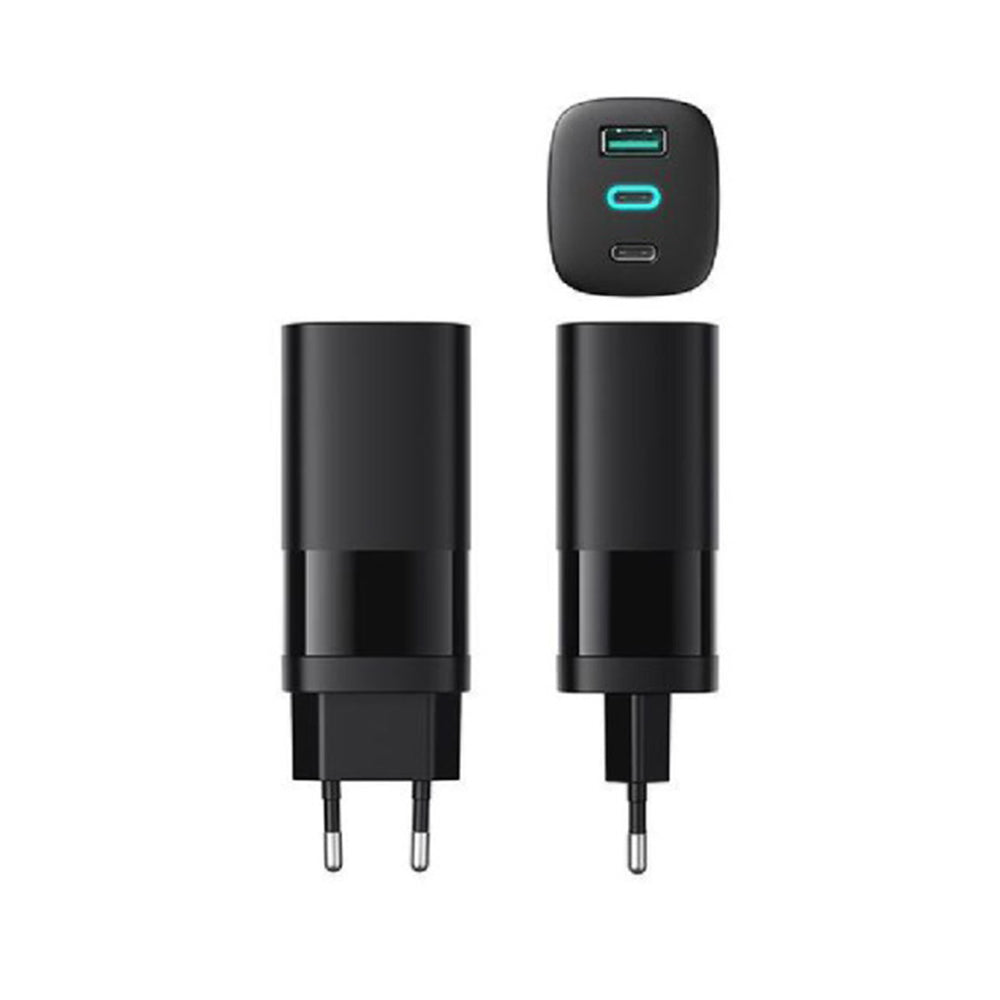 Omrežni polnilec HAVIT UC10, 65W, 3A, 1 x USB-A - 2 x USB-C, Črn