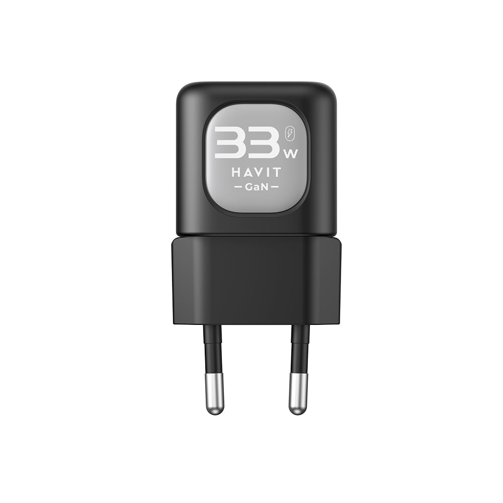 Polnilnik HAVIT UC230, 33W, 3A, 1 x USB-A - 1 x USB-C, črno siv