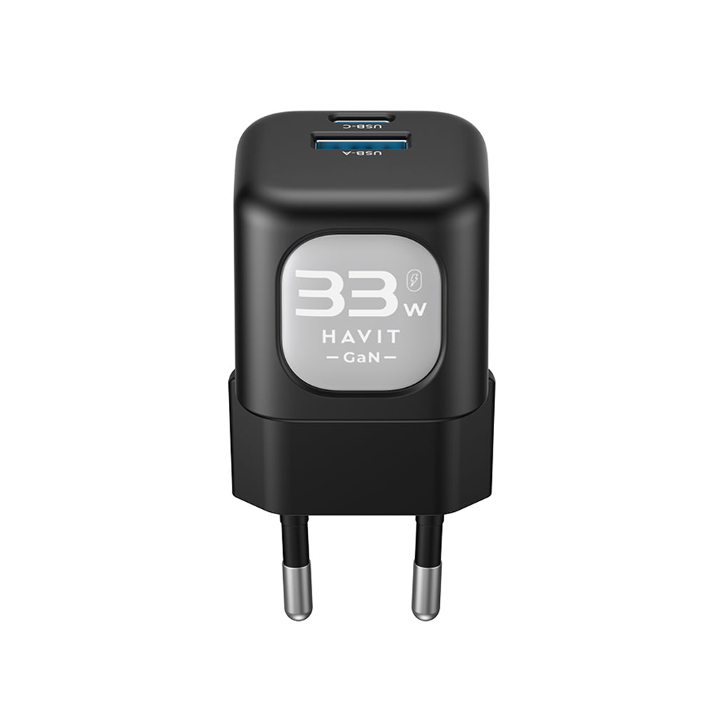Polnilnik HAVIT UC230, 33W, 3A, 1 x USB-A - 1 x USB-C, črno siv