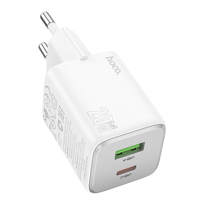 Polnilnik HOCO N41, 20W, 3A, 1 x USB-A - 1 x USB-C, Bel