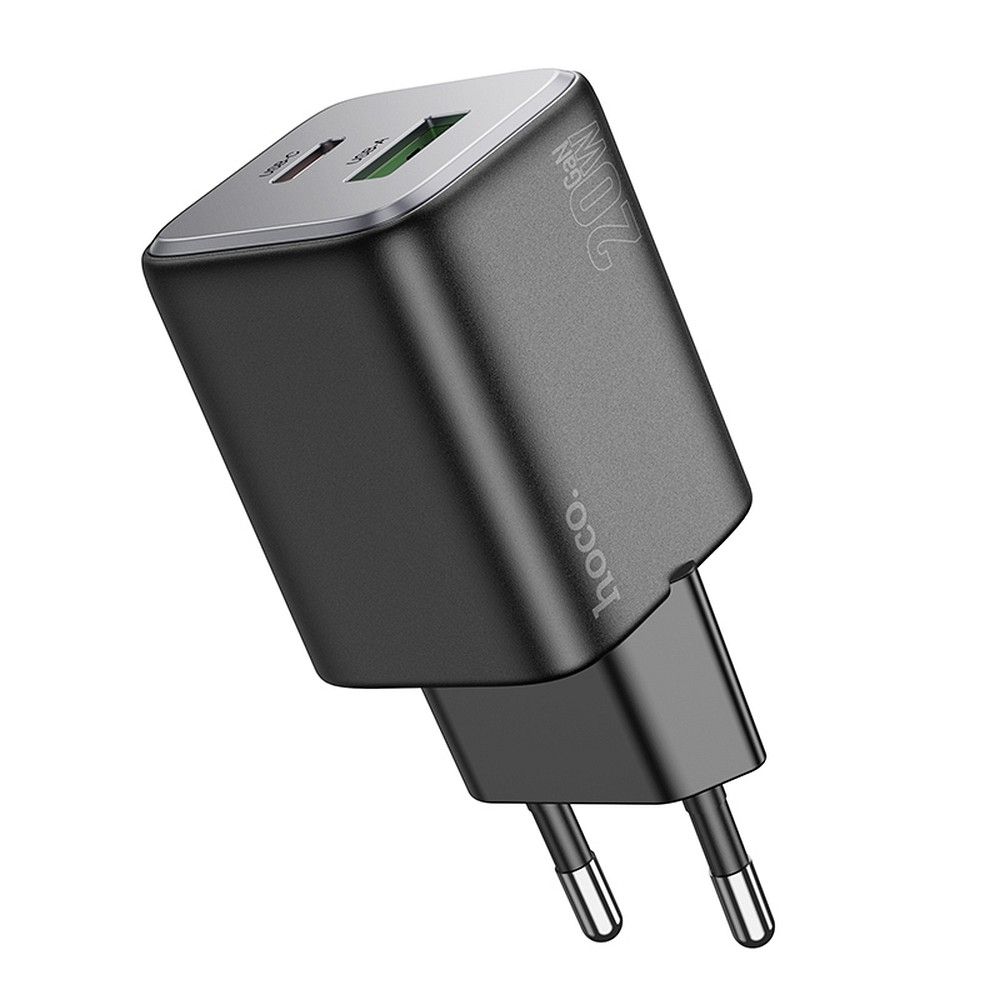 Polnilnik HOCO N41, 20W, 3A, 1 x USB-A - 1 x USB-C, Črn