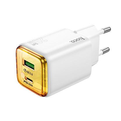 Polnilnik HOCO N52, 20W, 3A, 1 x USB-A - 1 x USB-C, Bel