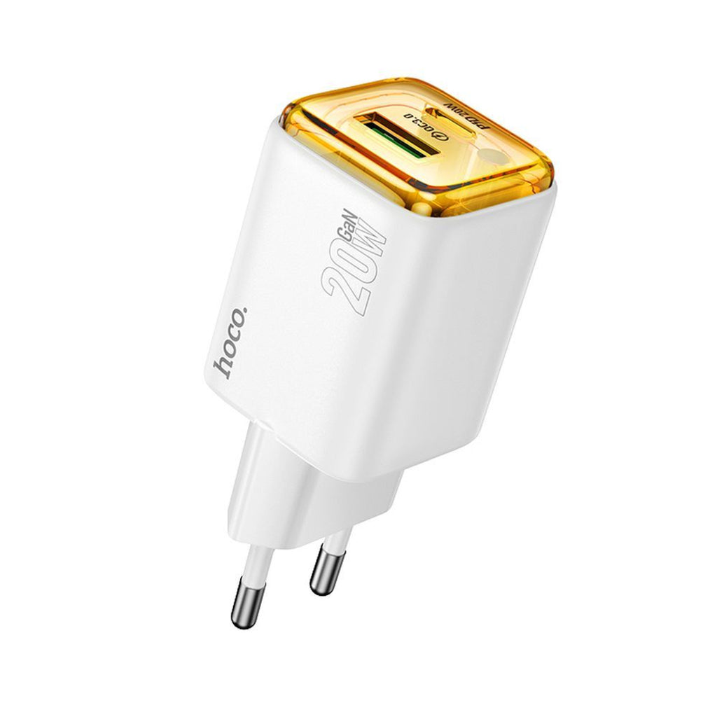Polnilnik HOCO N52, 20W, 3A, 1 x USB-A - 1 x USB-C, Bel