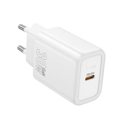 Polnilnik HOCO N62, 30W, 3A, 1 x USB-C, Bel