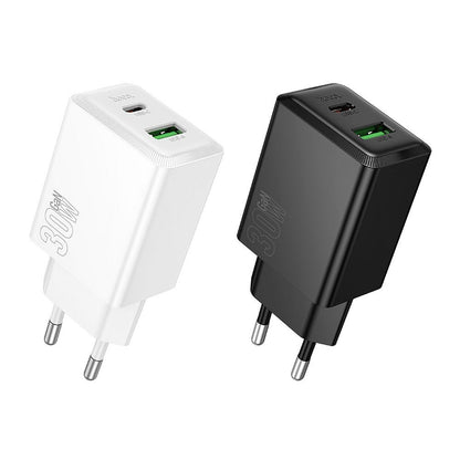 Polnilnik omrežja HOCO N71, 30W, 3A, 1 x USB-A - 1 x USB-C, črn