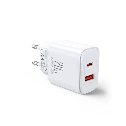 Polnilnik Joyroom JR-TCF05, 20W, 3A, 1 x USB-A - 1 x USB-C, Bel